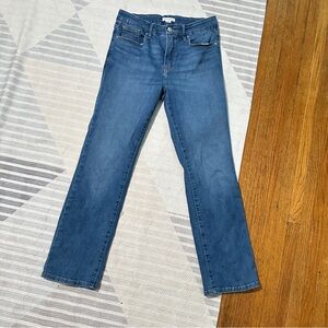 Good American high rise crop straight leg jeans